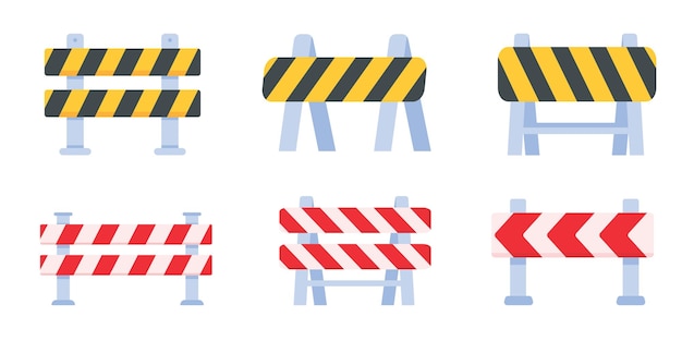 Safety barriers road repair lines construction warning signs