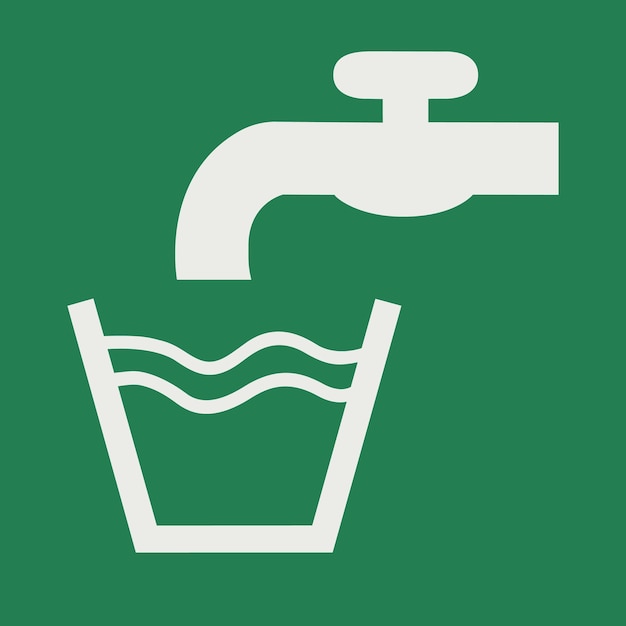 SAFETY CONDITION SIGN PICTOGRAM Drinking water ISO 7010 E015