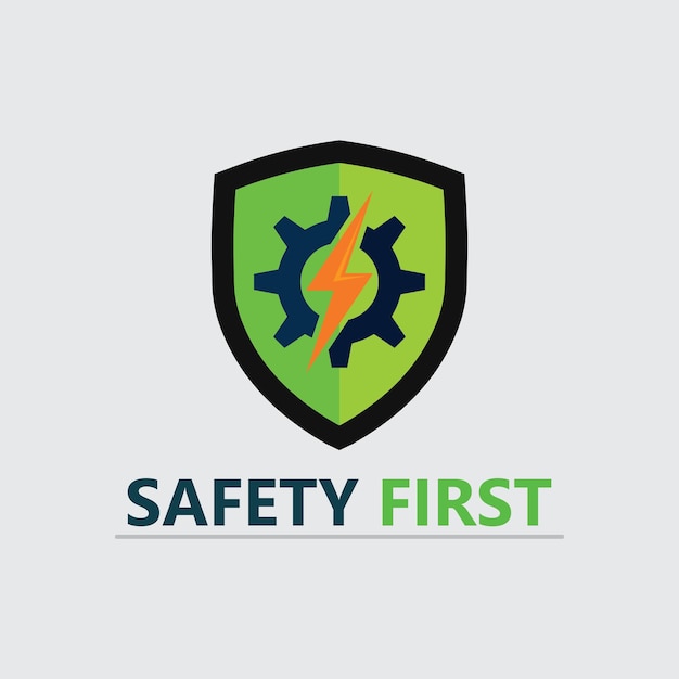 safety first logo icon vector design and illustration graphic sign