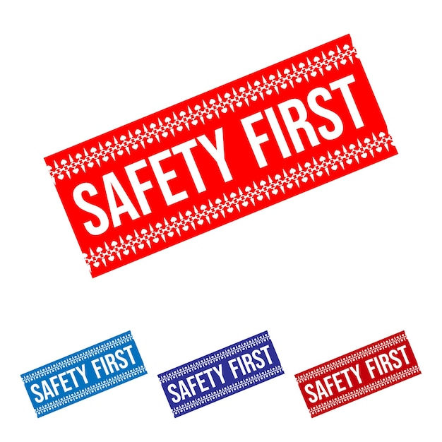 Safety First Rubber stamp Design Art Illustration