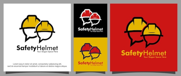 Safety helmet and talk logo template