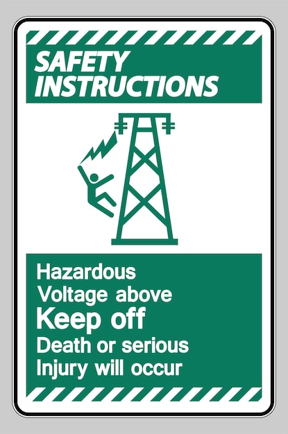 Vector safety instructions hazardous voltage above keep out death or serious injury will occur symbol sign