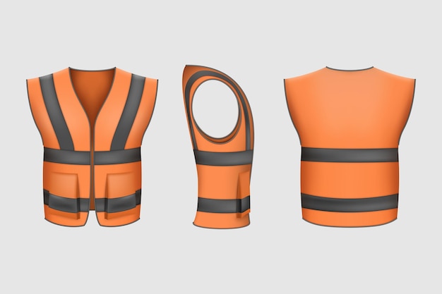 Safety vest builder protection clothes Orange safety vest for industrial building worker