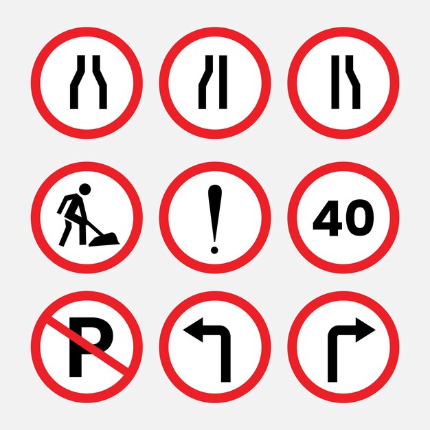 Vector safety and warning signages