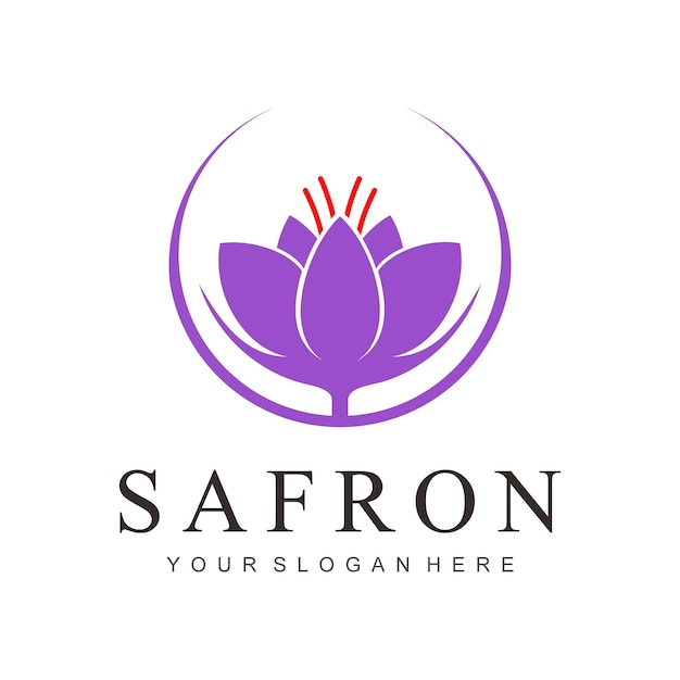 safron flower vector logo