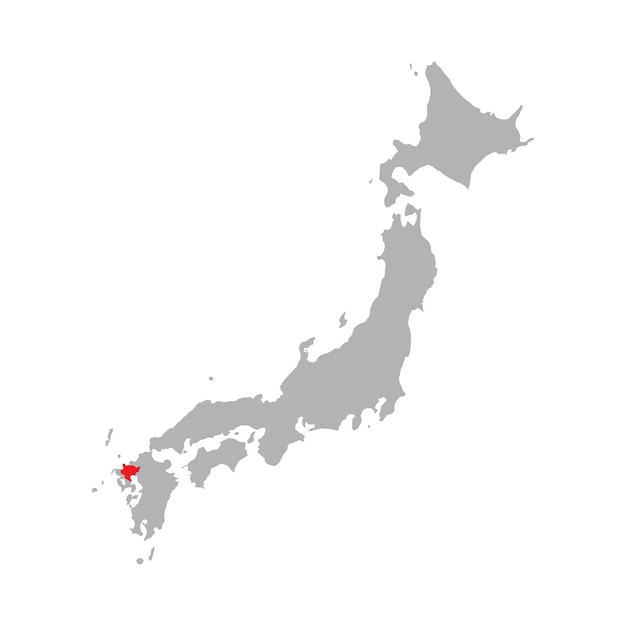 Saga prefecture highlighted on the map of Japan