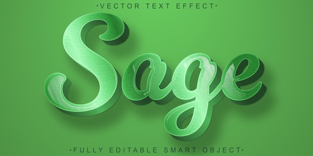 Vector sage green vector fully editable smart object text effect