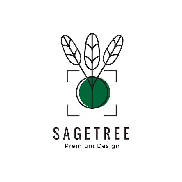 Sage tree fresh logo design vector illustration