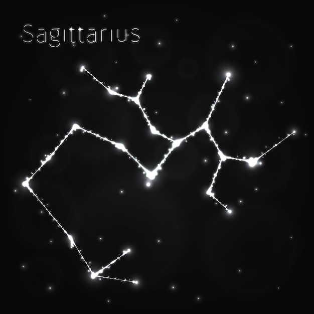 Sagittarius silhouette of lights