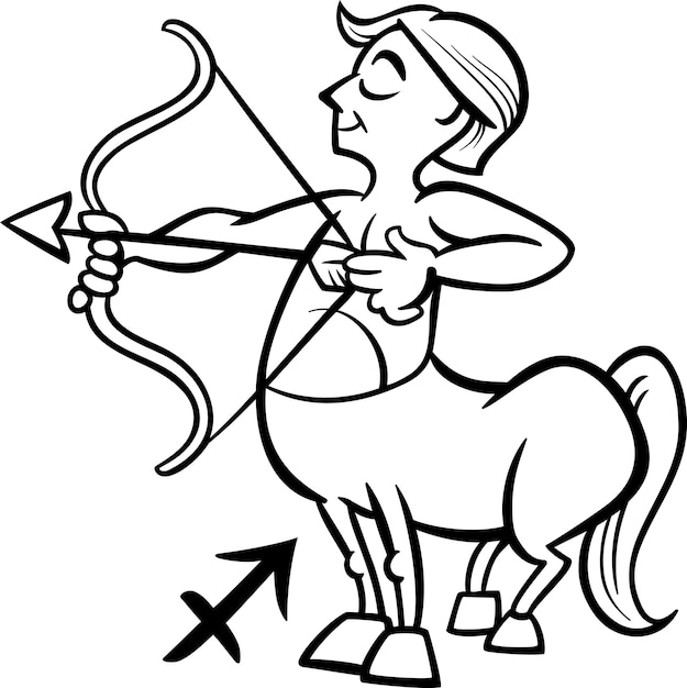 Sagittarius zodiac sign cartoon