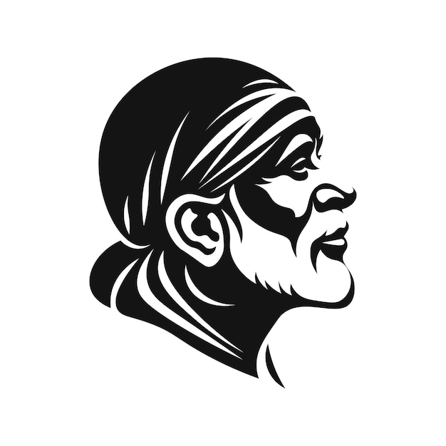 sai baba hindu god mascot silhouette vector design