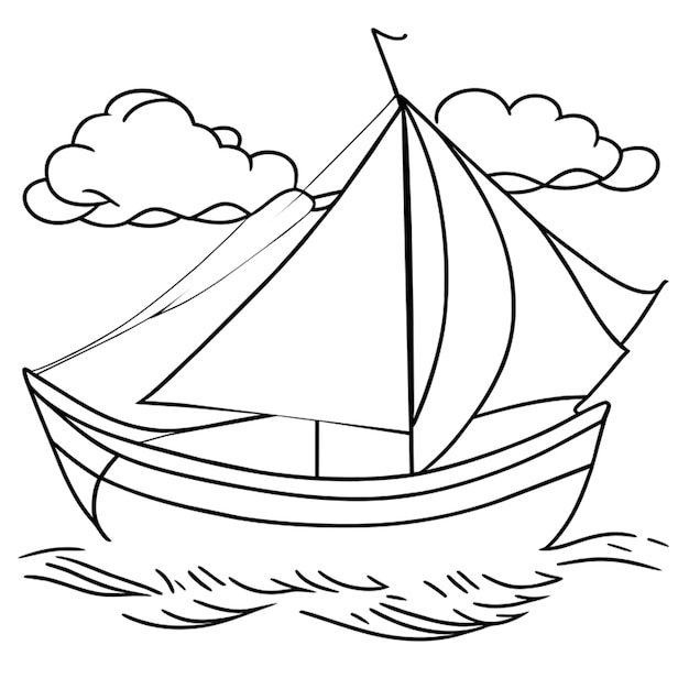 Vector sail boat or ship coloring pages printable boat coloring printable boat coloring printable boat