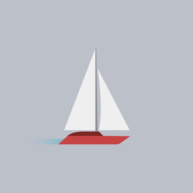 Sail boat. Vector illustration