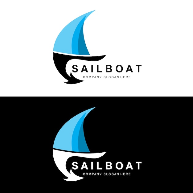 Sailboat Logo Design Fishing Boat Illustration Fishing Boat Company Brand Vector Icon Boat Shop Design Fish Shop Transportation