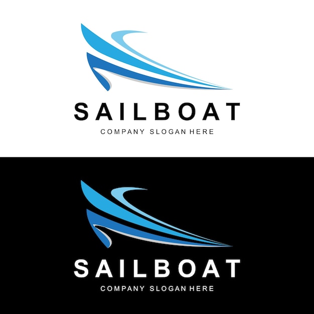 Sailboat Logo Design Fishing Boat Illustration Fishing Boat Company Brand Vector Icon Boat Shop Design Fish Shop Transportation