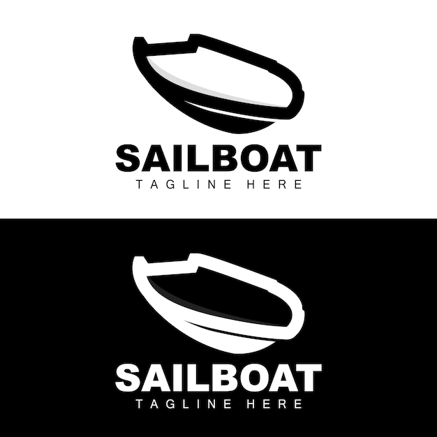 Sailboat LogoTraditional Asian Boat Vector Lake Ocean Icon Design Fishing Boat