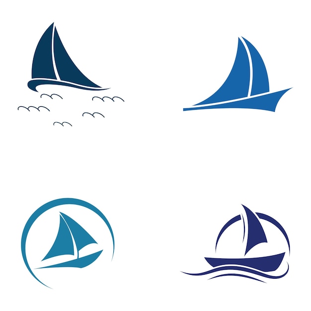 Sailing boat logo Template vector