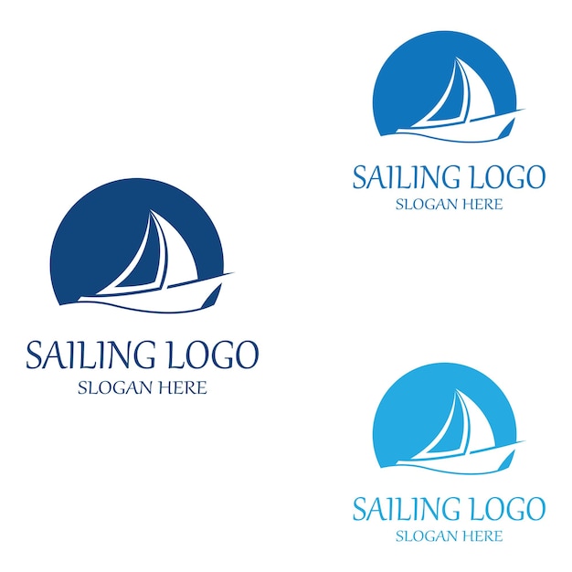 Sailing boat logo Template vector