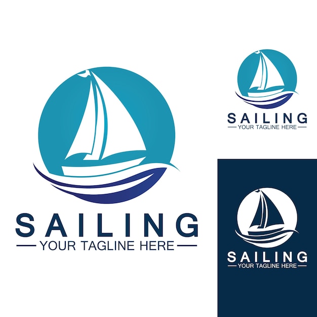 Sailing boat logo Template vector