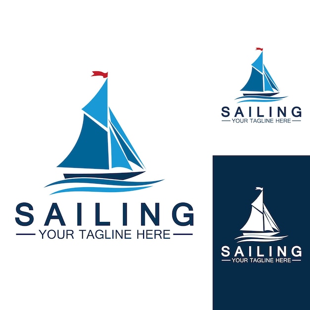 Sailing boat logo Template vector