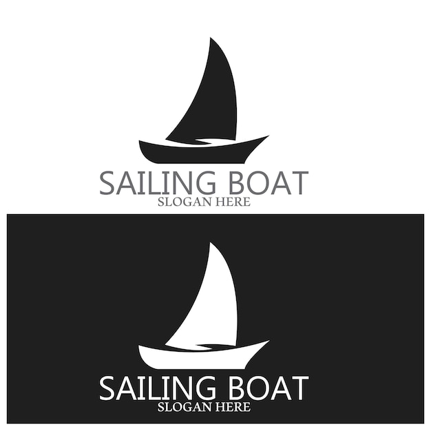 Sailing boat logo and vector template