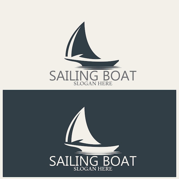 Sailing boat logo and vector template