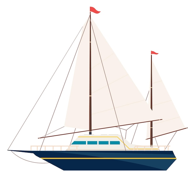 Sailing boat Modern sea travel ship icon