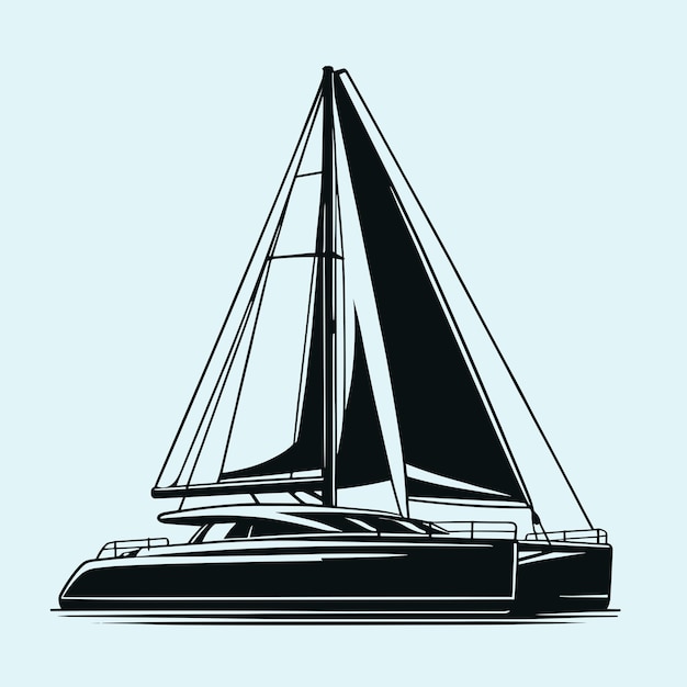 Sailing Boat Silhouette Illustration Free Vector