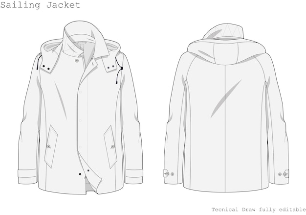 Sailing Jacket Technical Hand Draw