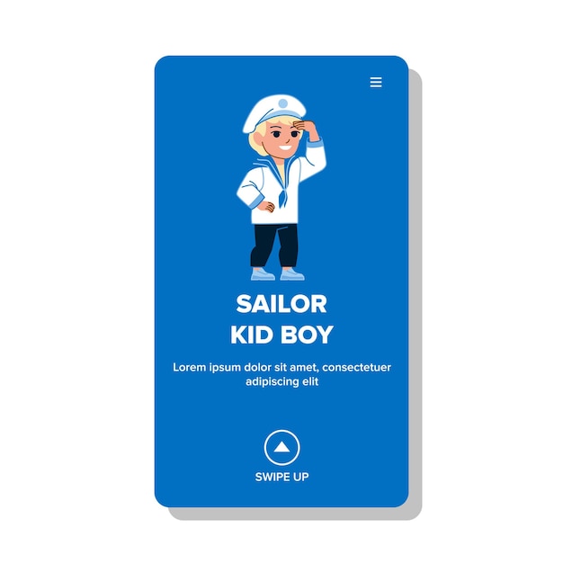 Sailor kid boy vector