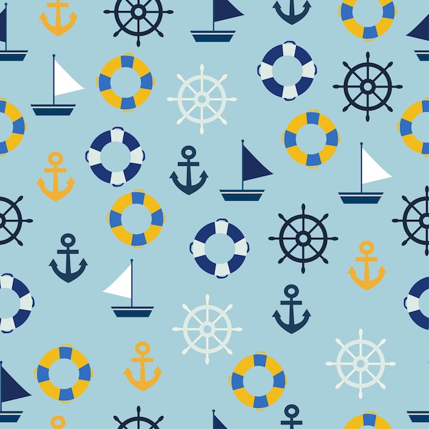 Sailor seamless pattern.sea decoration seamless pattern