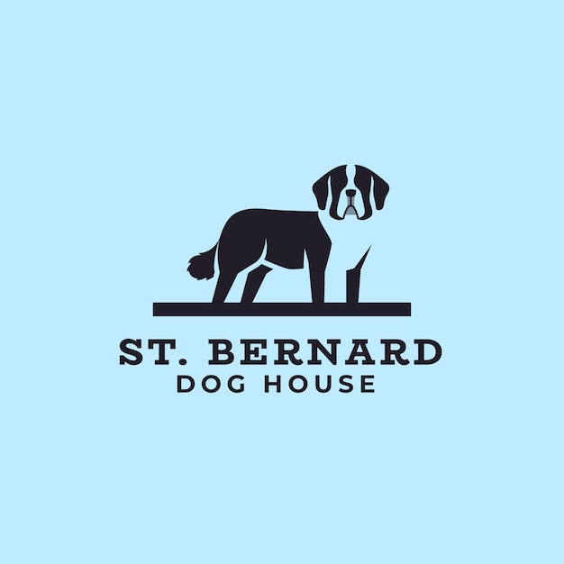 Saint Bernard negative space dog logo mascot icon illustration