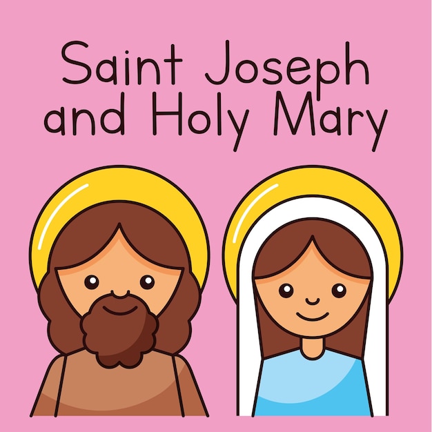 Saint joseph and holy mary