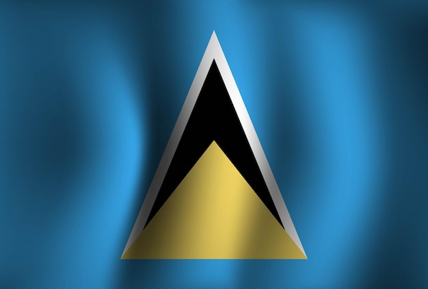 Saint Lucia Flag Background Waving 3D National Banner Wallpaper