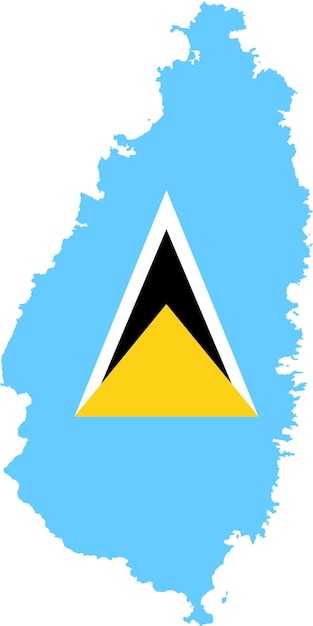 Saint Lucia map with flag american continent cartography