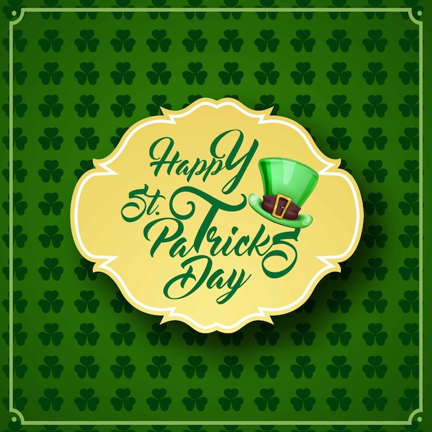 Vector saint patrick's day greetings card with clover shapes vector illustration