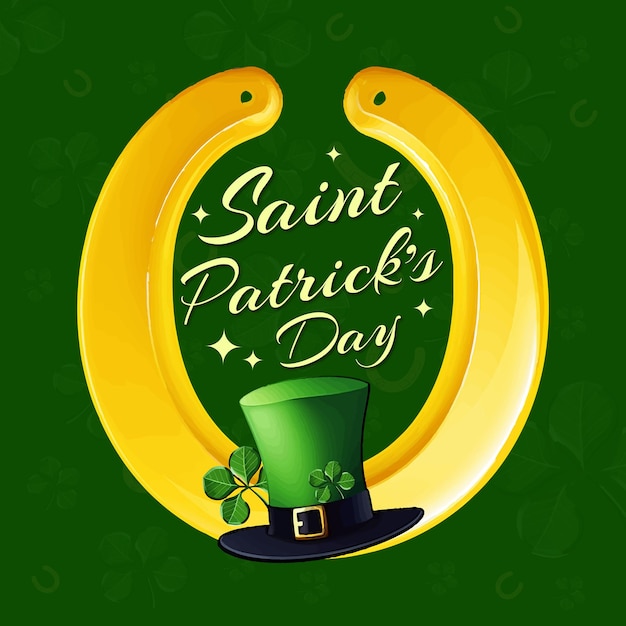 Saint Patricks Day Hat Background Post Vector Art