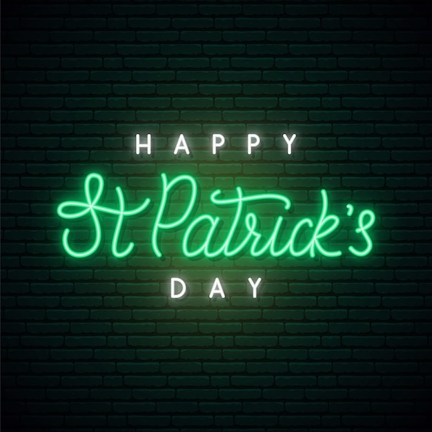 Saint Patricks Day neon sign.