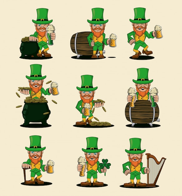 Saint patricks elf cartoon