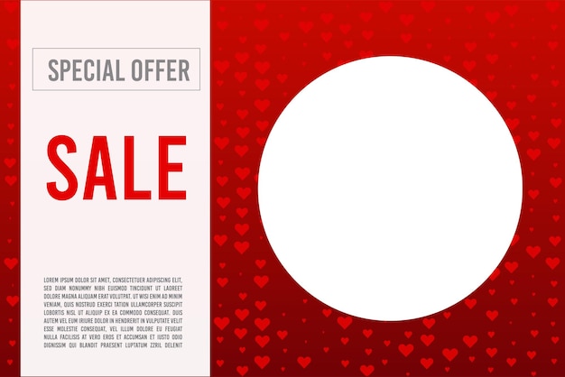 Saint valentine day golden round frame sale special offer