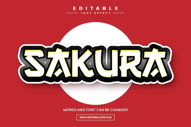 Sakura 3D editable text effect template