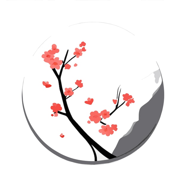 Vector sakura branch vector illustration