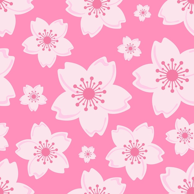 Sakura flower seamless pattern vector design