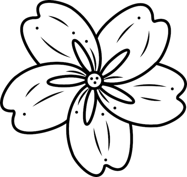 Sakura flower2 Doodle cartoon vector illustration