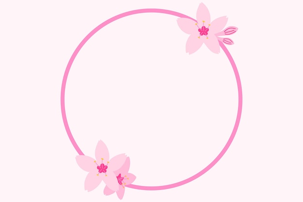 Sakura Flowers Frame Illustration