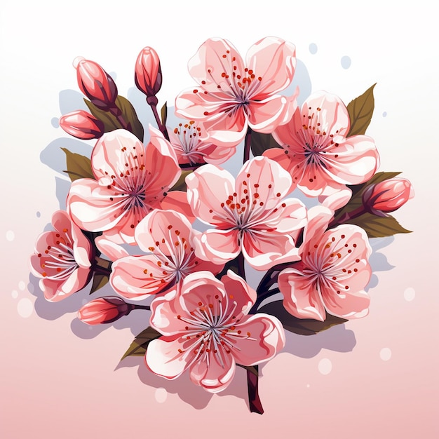 sakura vector blossom flower floral pink spring background cherry petal illustration bloo