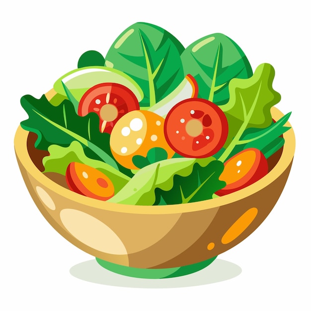 Salad clipart cartoon style vector illustration