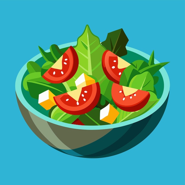 Salad clipart cartoon style vector illustration