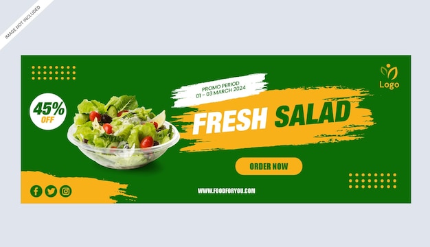 salad food banner store print promotional business design template