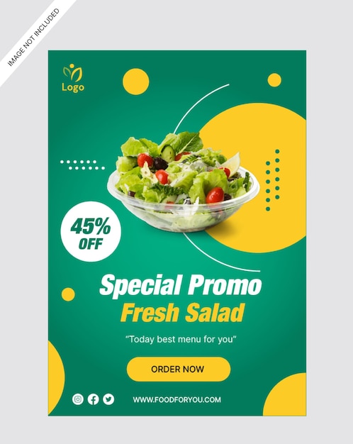 salad food flyer poster promotion store design template